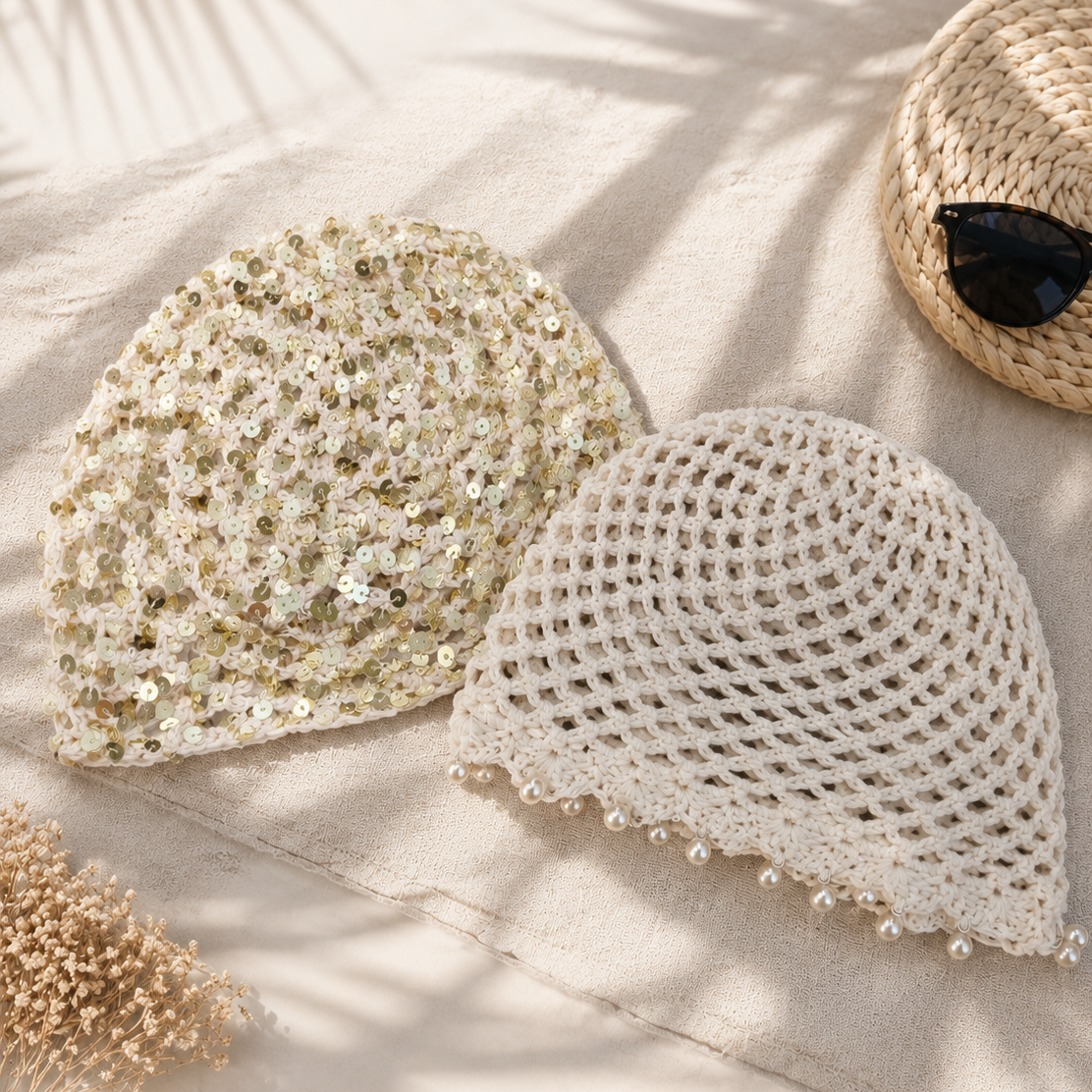 Bonnet crochet Blanc