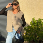 Gilet en maille épaisse beige